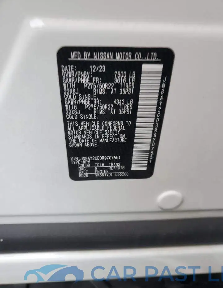 JN8AY2CD3R9707551# 13
