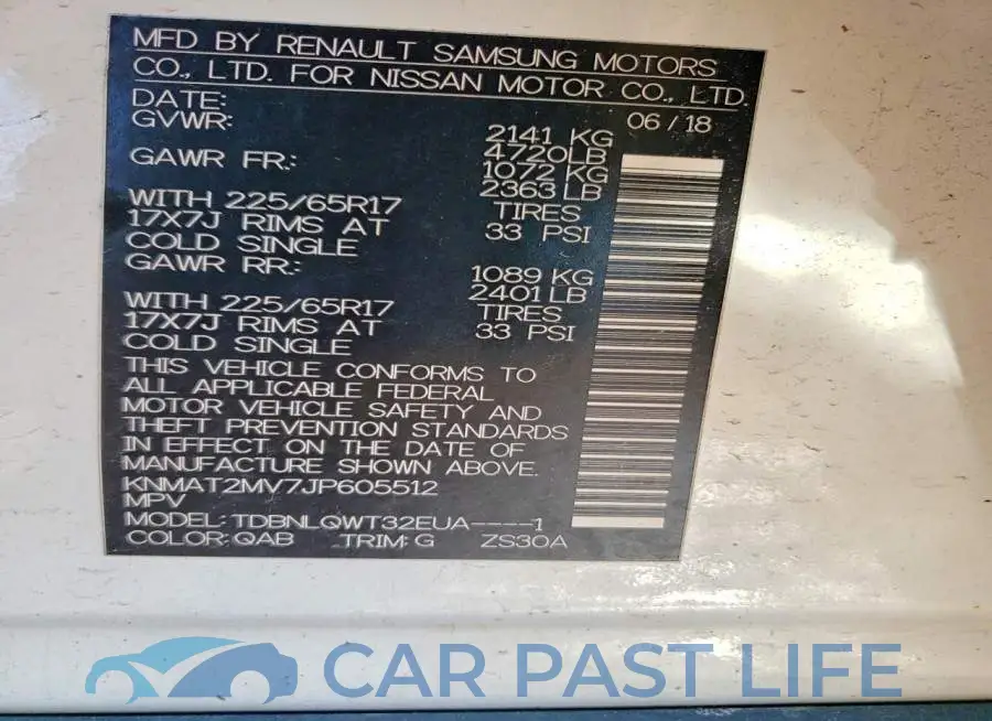 KNMAT2MV7JP605512# 13