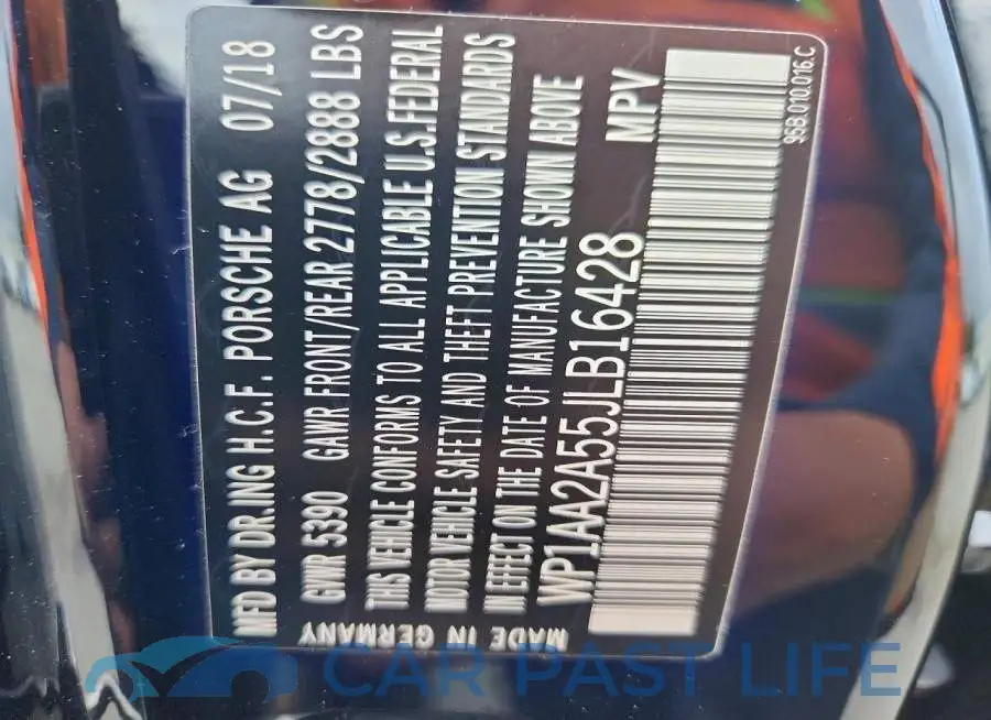 WP1AA2A55JLB16428# 12