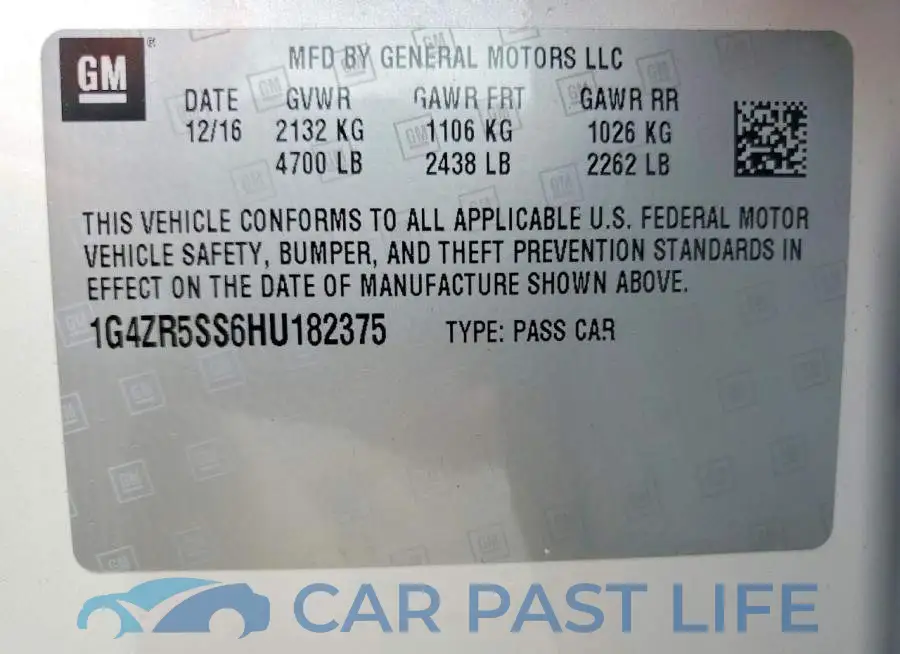 1G4ZR5SS6HU182375# 12