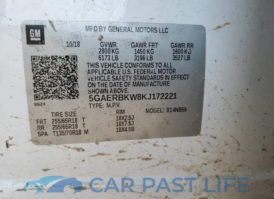 5GAERBKW8KJ172221# 13