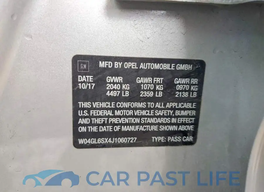 W04GL6SX4J1060727# 12