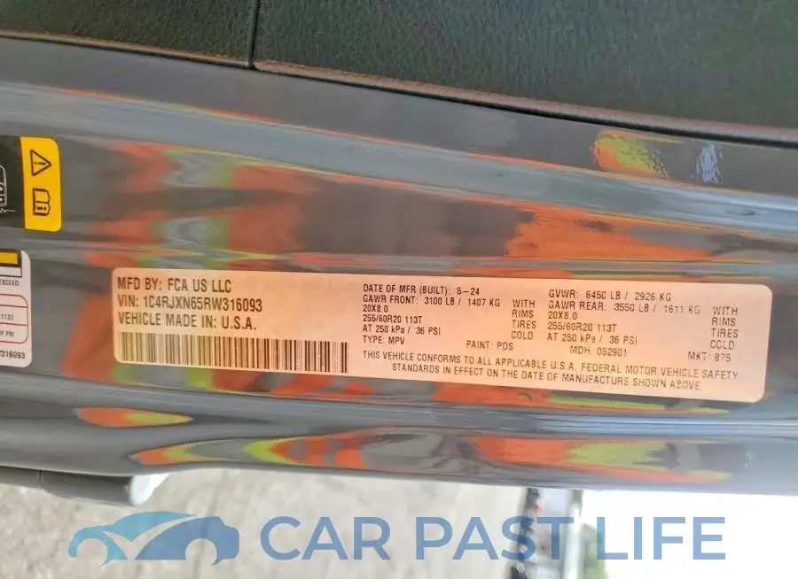 1C4RJXN65RW316093# 12