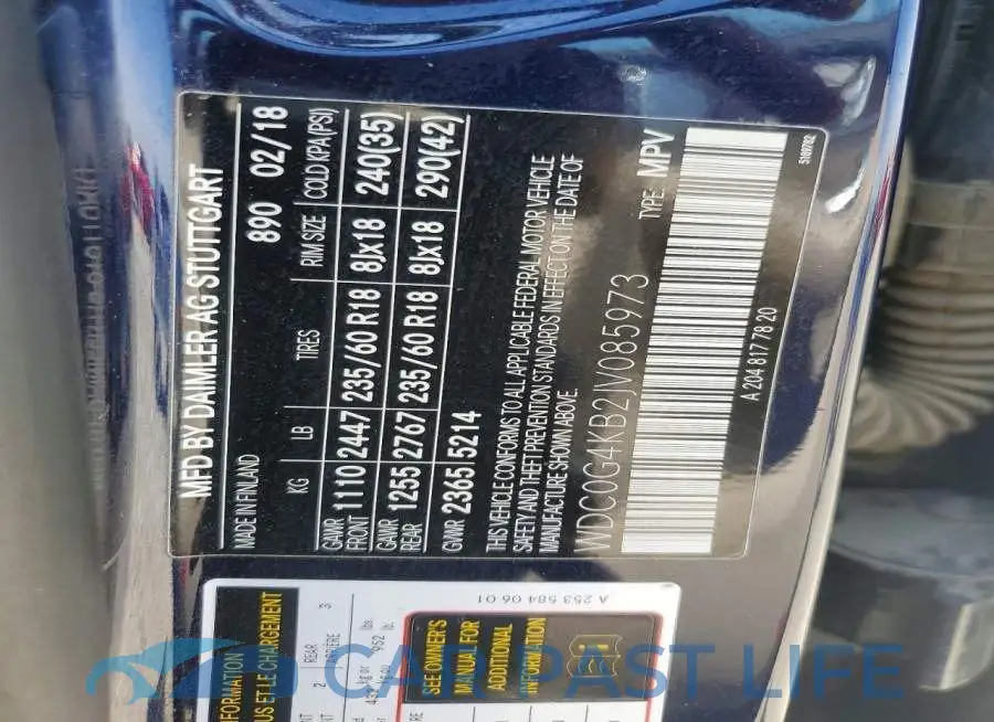 WDC0G4KB2JV085973# 13