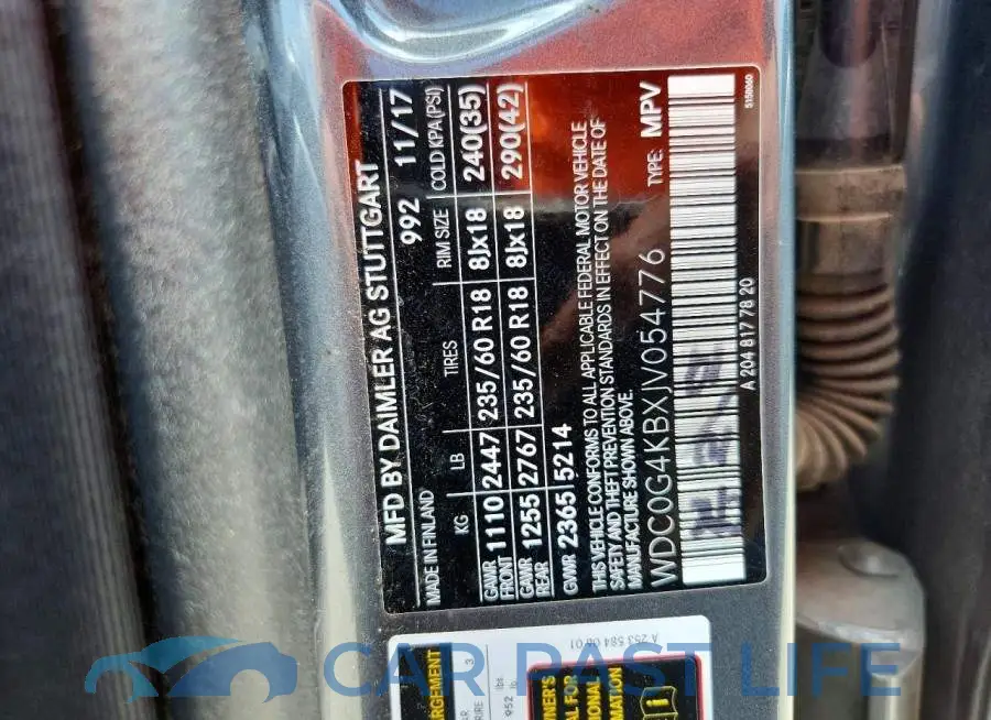 WDC0G4KBXJV054776# 13
