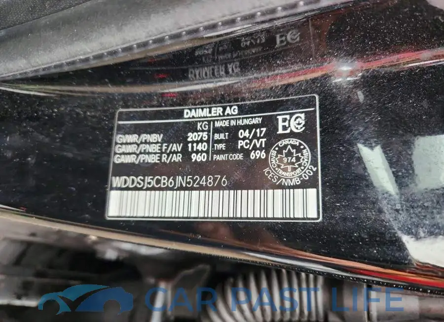WDDSJ5CB6JN524876# 12
