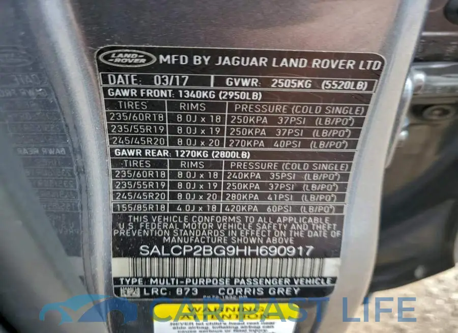 SALCP2BG9HH690917# 12