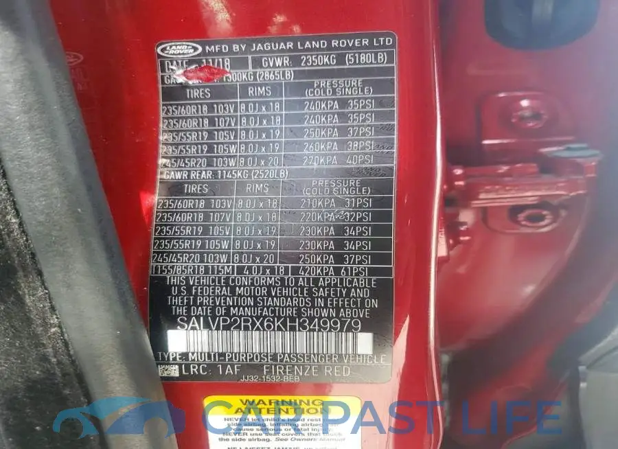 SALVP2RX6KH349979# 12