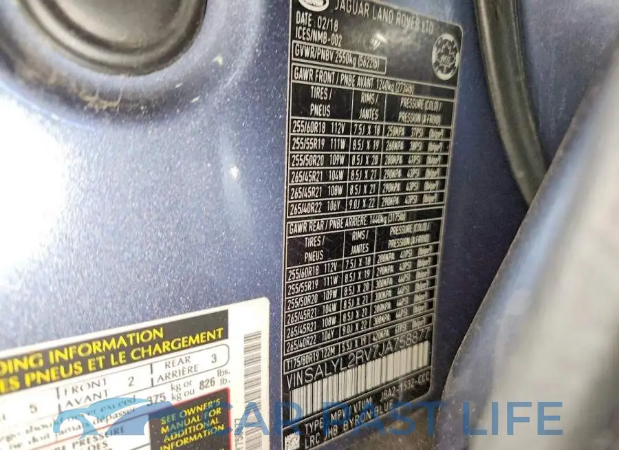 SALYL2RV7JA758877# 13