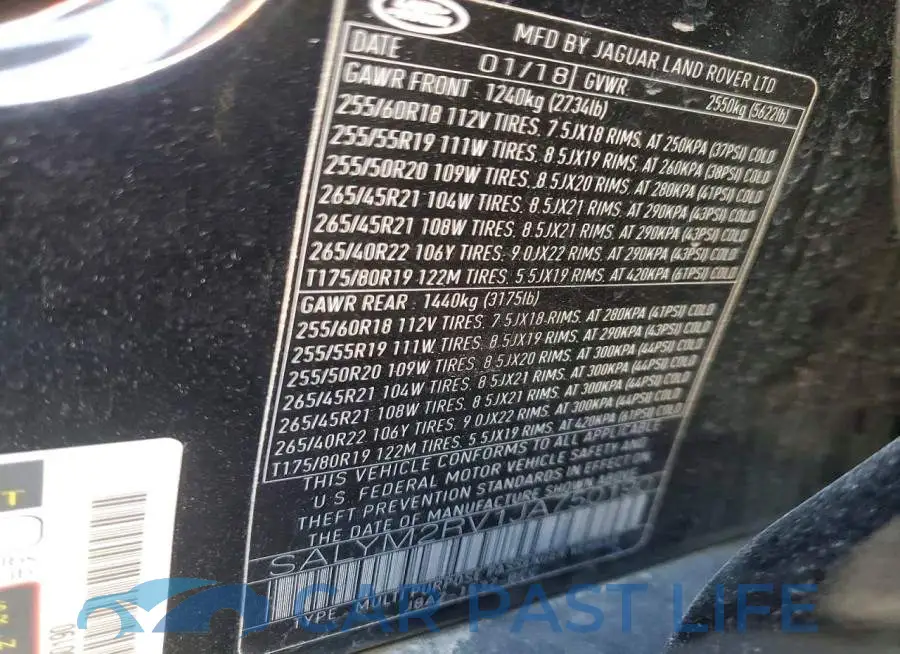 SALYM2RV1JA750190# 13