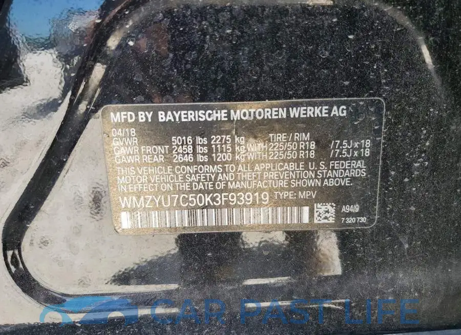 WMZYU7C50K3F93919# 13