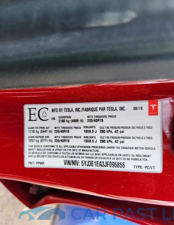 5YJ3E1EA3JF095856# 12