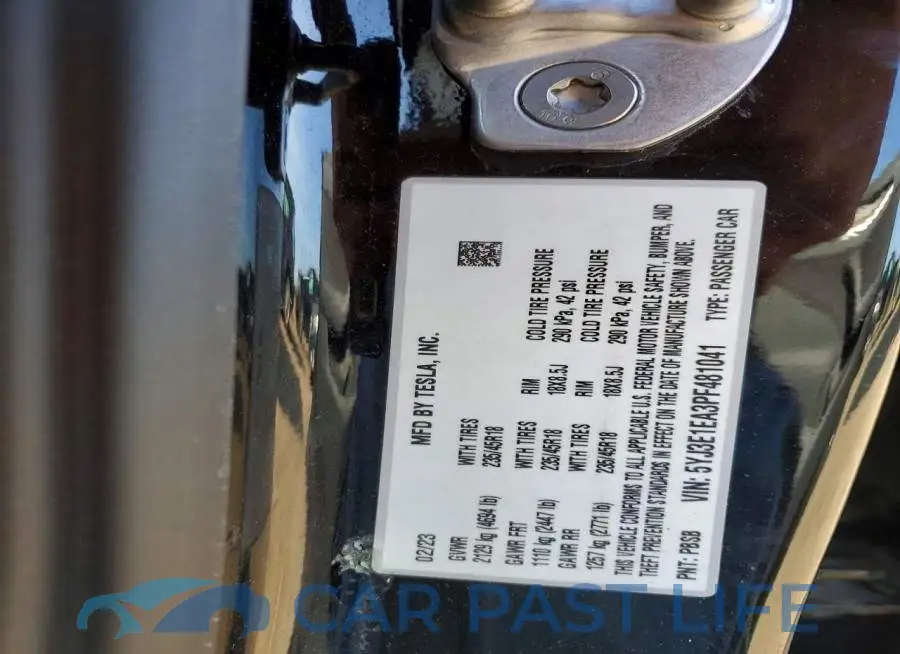 5YJ3E1EA3PF481041# 12