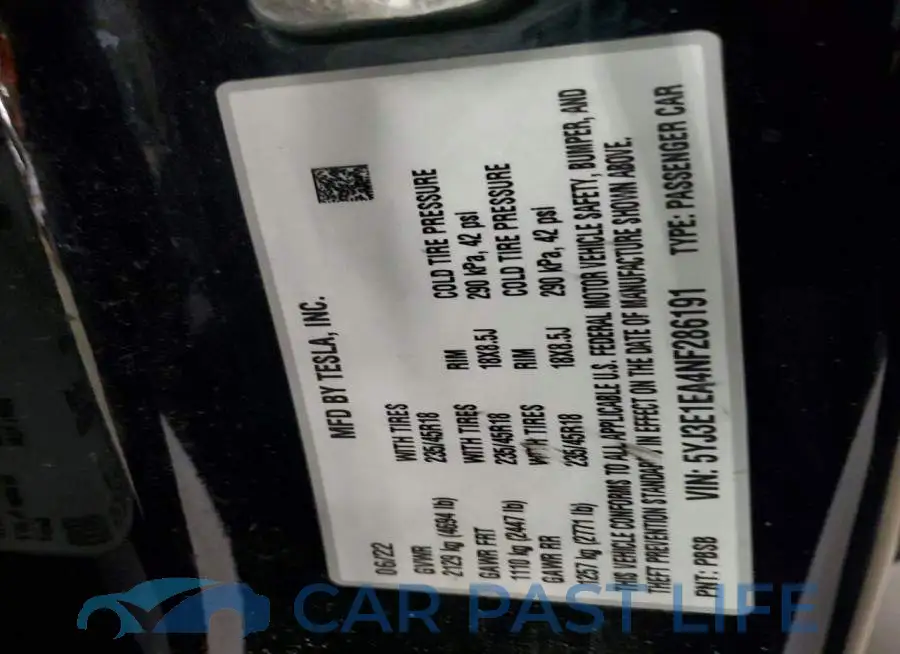 5YJ3E1EA4NF286191# 13