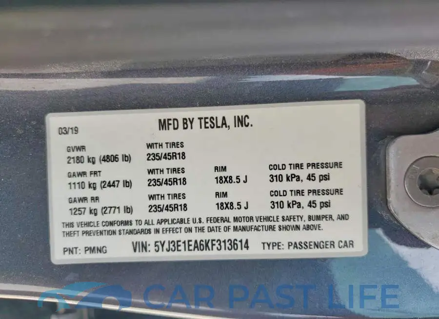 5YJ3E1EA6KF313614# 13