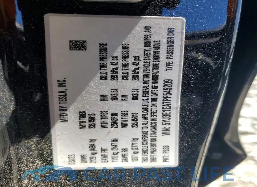 5YJ3E1EA7PF545209# 12