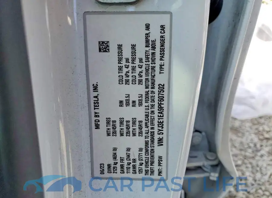 5YJ3E1EA9PF607502# 13