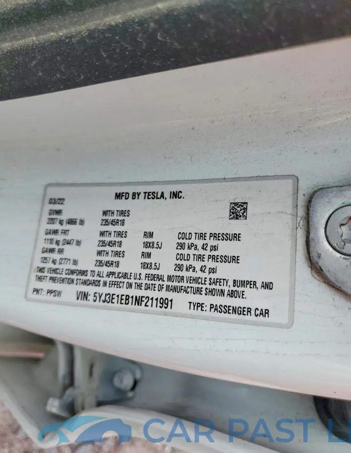 5YJ3E1EB1NF211991# 12