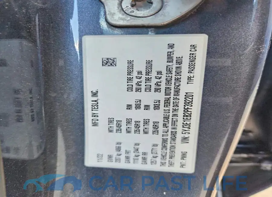 5YJ3E1EB2PF392201# 12
