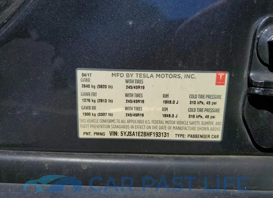 5YJSA1E28HF193131# 12