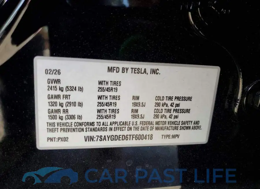 7SAYGDED6TF600418# 12