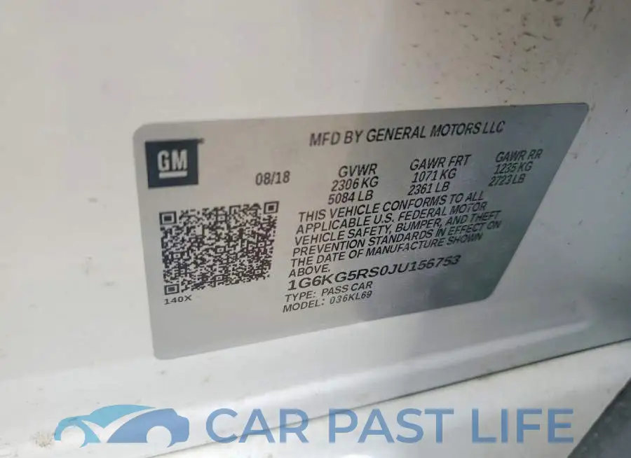 1G6KG5RS0JU156753# 12