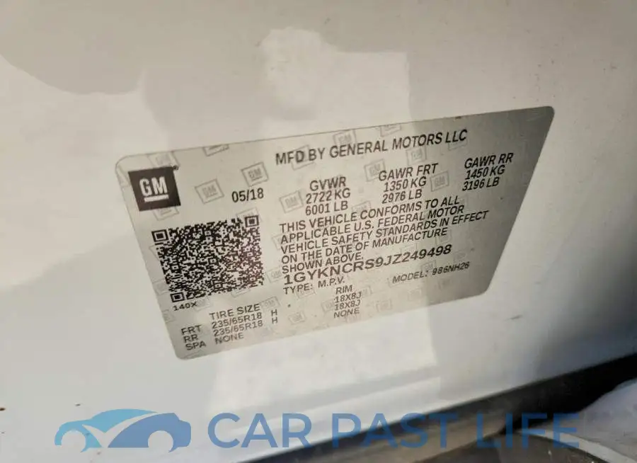 1GYKNCRS9JZ249498# 13
