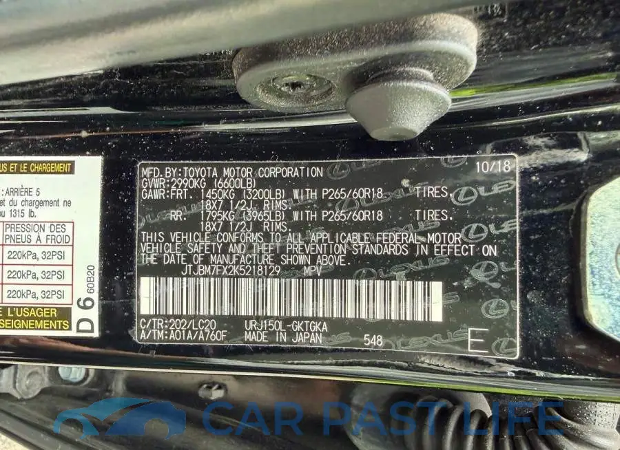 JTJBM7FX2K5218129# 10
