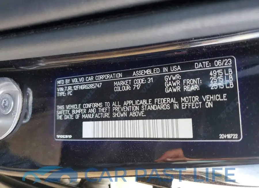 7JRL12FH6RG285747# 12