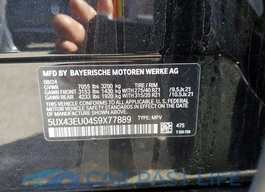 5UX43EU04S9X77889# 14