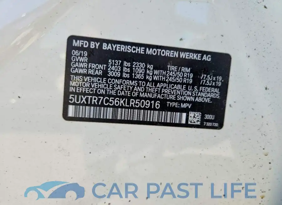 5UXTR7C56KLR50916# 13