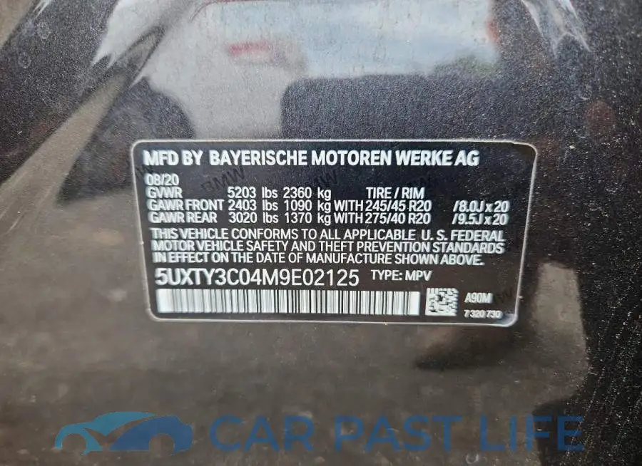 5UXTY3C04M9E02125# 13
