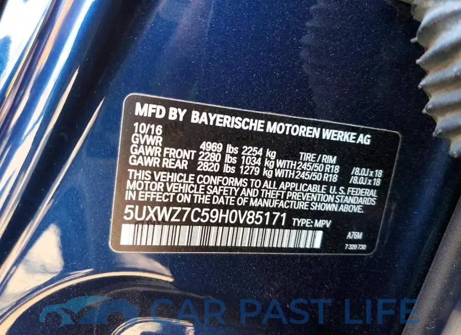 5UXWZ7C59H0V85171# 13