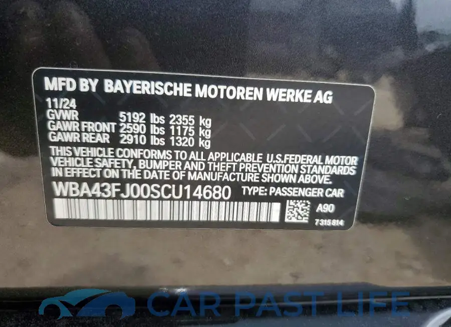 WBA43FJ00SCU14680# 12