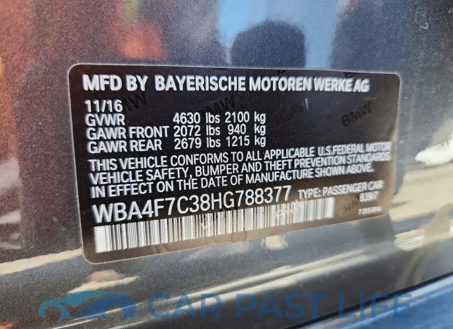 WBA4F7C38HG788377# 12