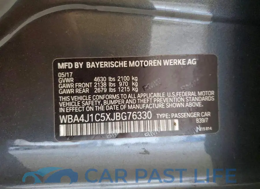WBA4J1C5XJBG76330# 13