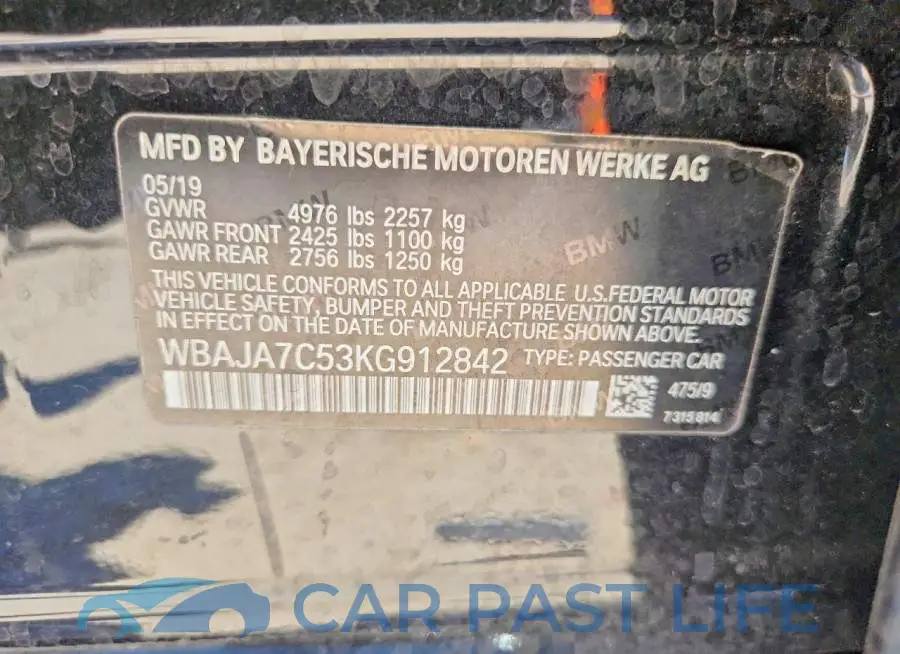 WBAJA7C53KG912842# 12