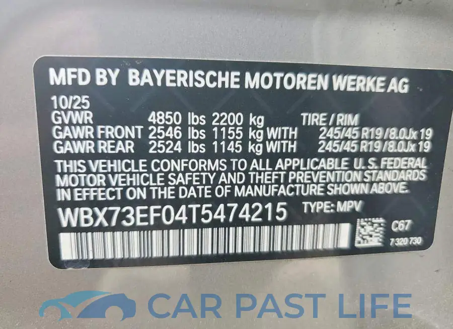 WBX73EF04T5474215# 13