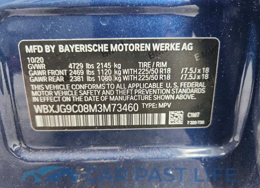 WBXJG9C08M3M73460# 13