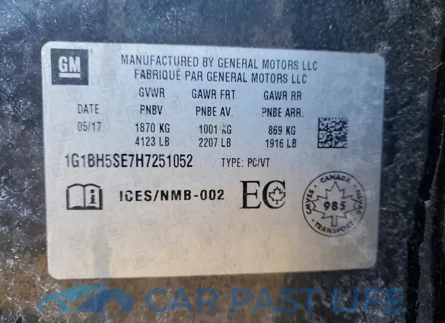 1G1BH5SE7H7251052# 12