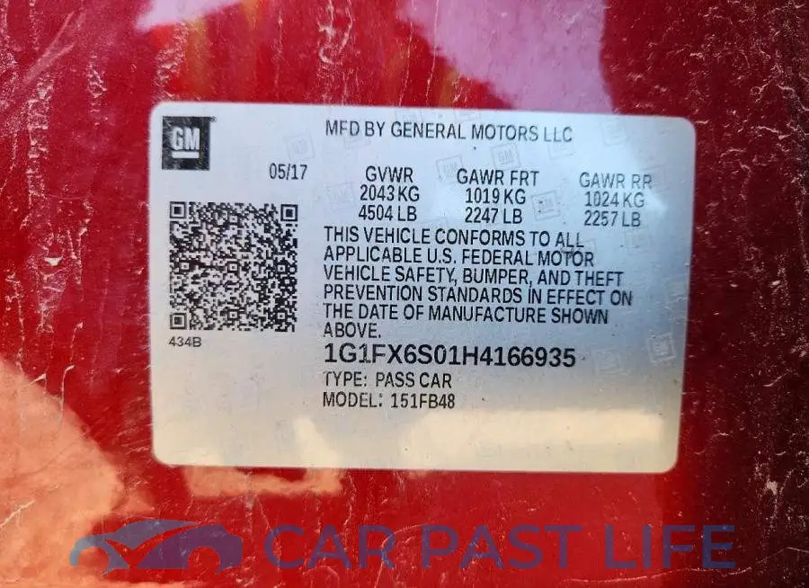 1G1FX6S01H4166935# 12