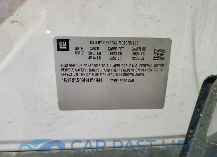 1G1FX6S09H4151941# 13