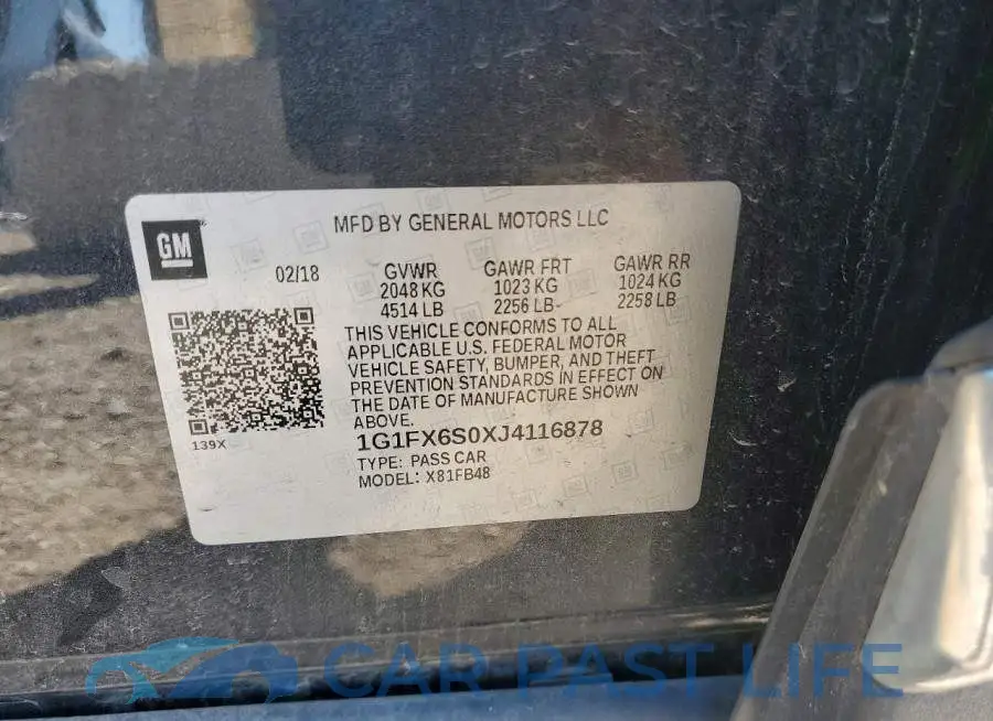 1G1FX6S0XJ4116878# 12