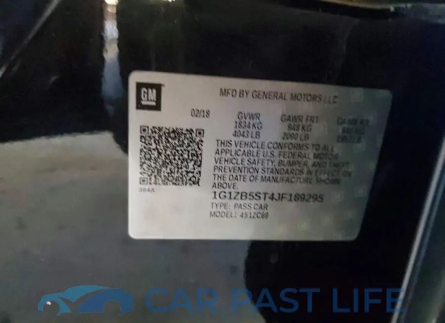 1G1ZB5ST4JF189295# 12