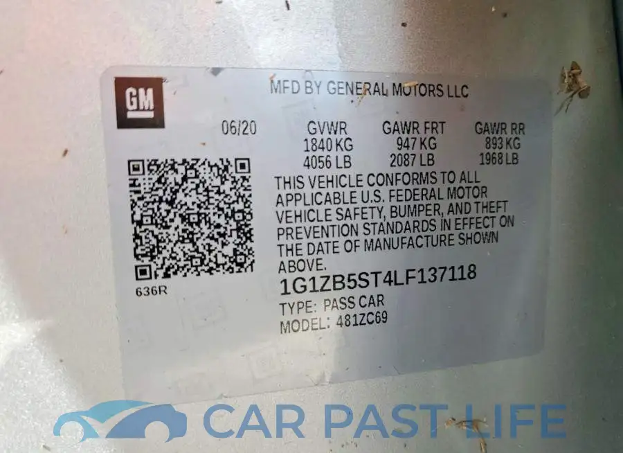 1G1ZB5ST4LF137118# 13