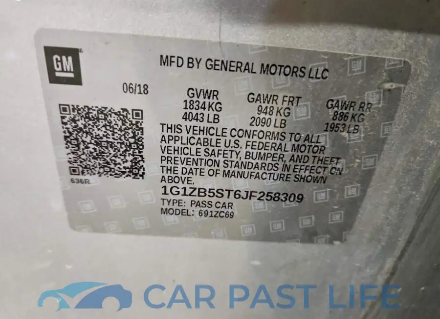1G1ZB5ST6JF258309# 12