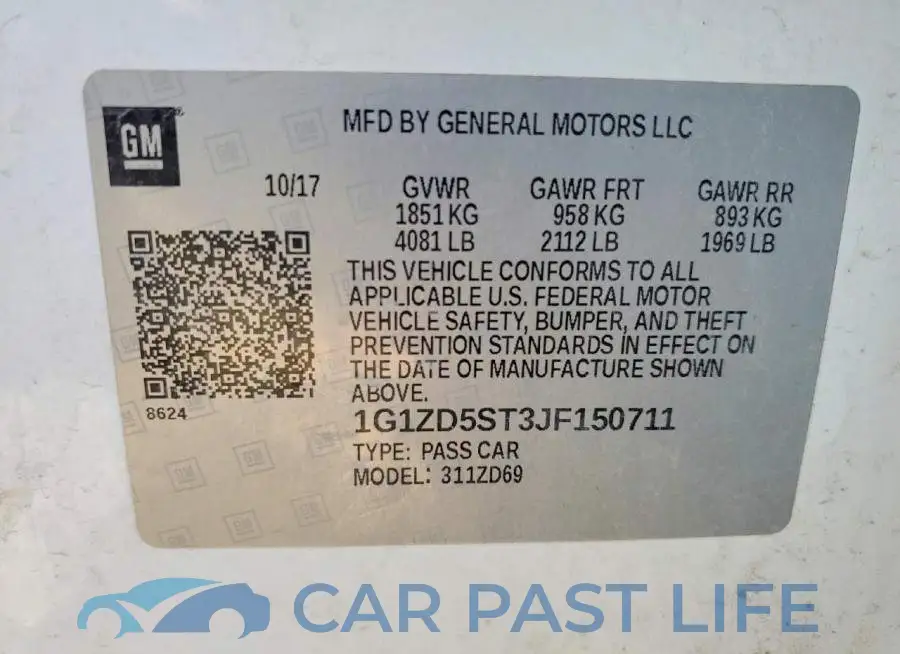 1G1ZD5ST3JF150711# 12