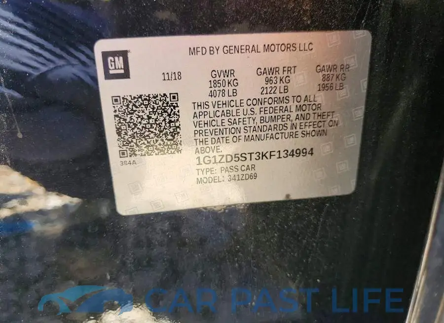 1G1ZD5ST3KF134994# 12