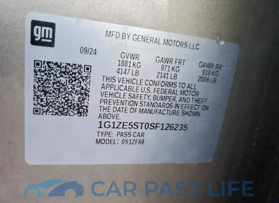 1G1ZE5ST0SF126235# 12