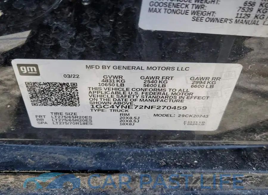 1GC4YNE72NF270459# 12